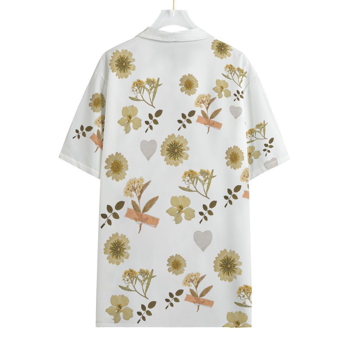 "Brown flower" unisex Hawaiian button up