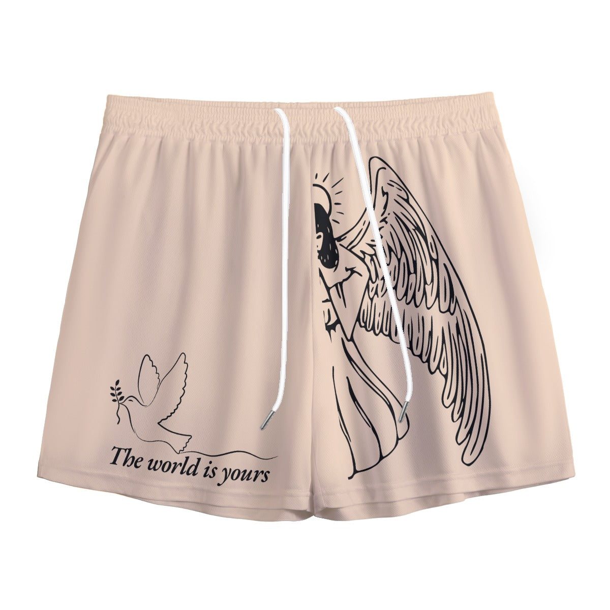"Angelic" unisex mesh shorts TAN/BLACK