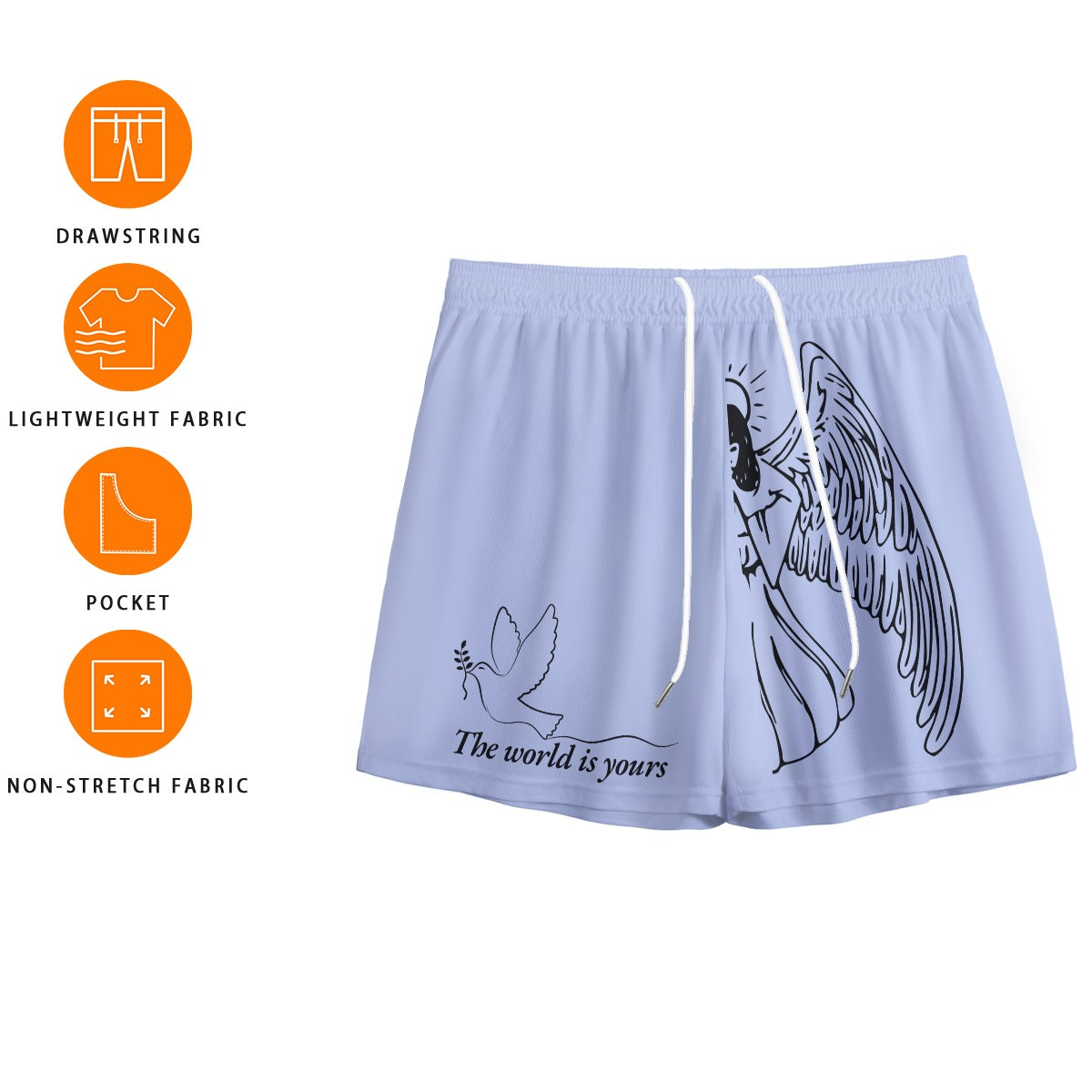 "Angelic" unisex mesh shorts PURPLE/BLACK