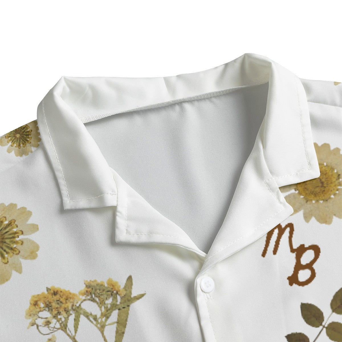"Brown flower" unisex Hawaiian button up