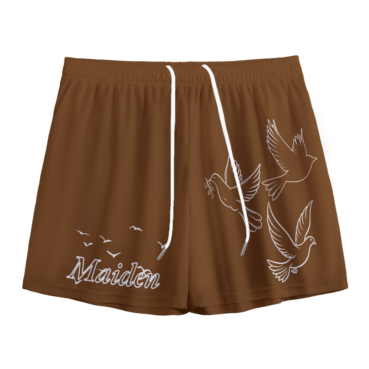 "Love Fly" unisex mesh shorts BROWN/WHITE