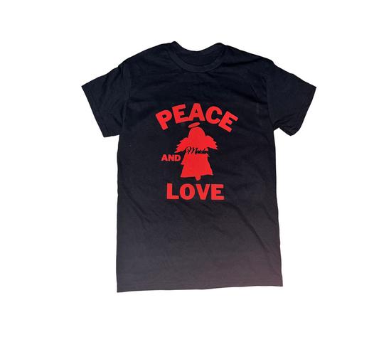 "Peace and love" unisex tee (puff print)