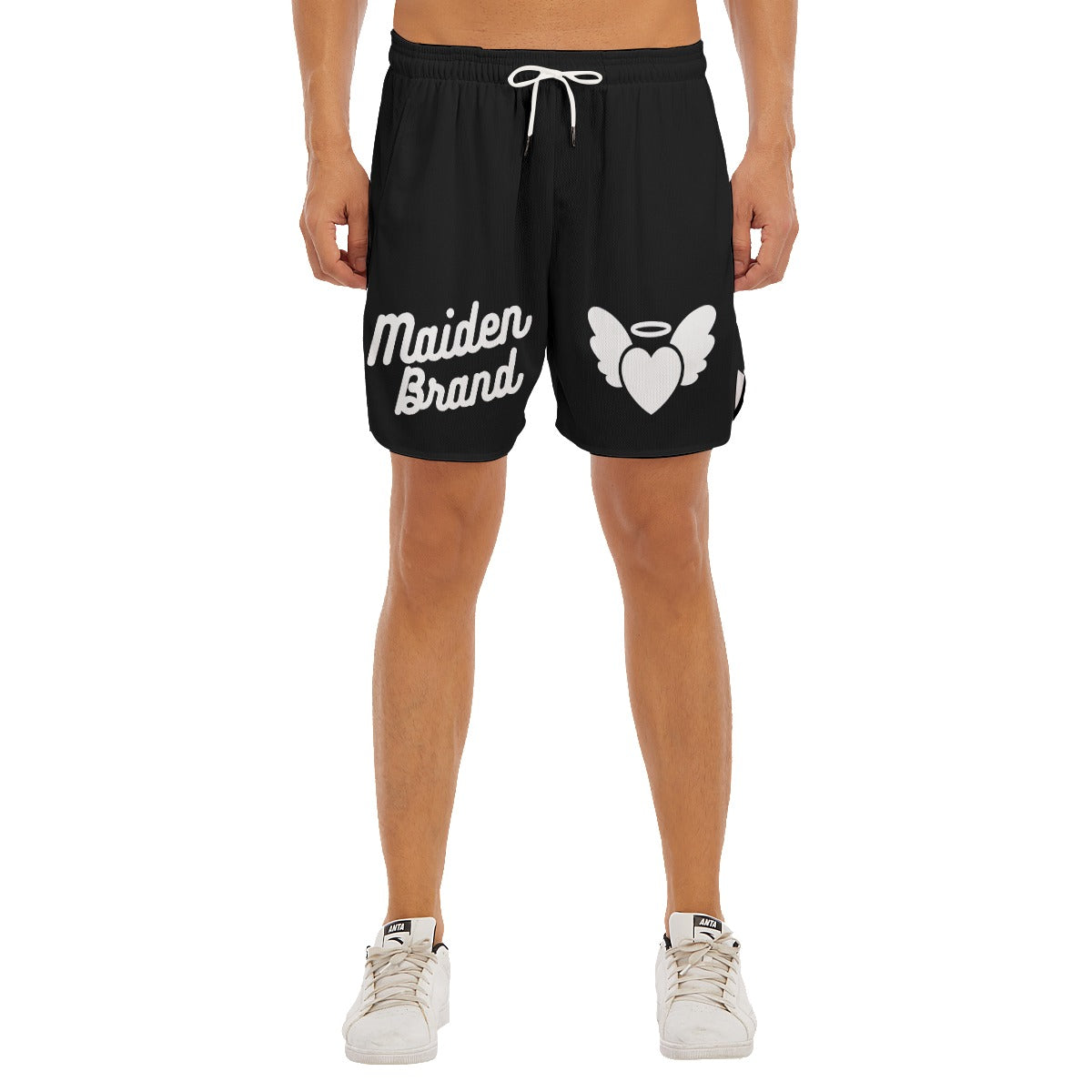 Unisex "LOVE ANGEL"  shorts BLACK/WHITE