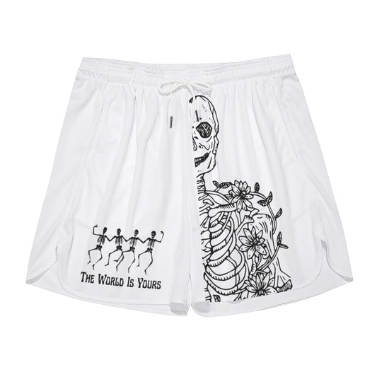 Skeleton "the world is yours" Athletic Shorts