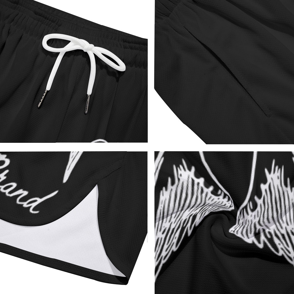 Unisex "Savior" shorts BLACK/WHITE