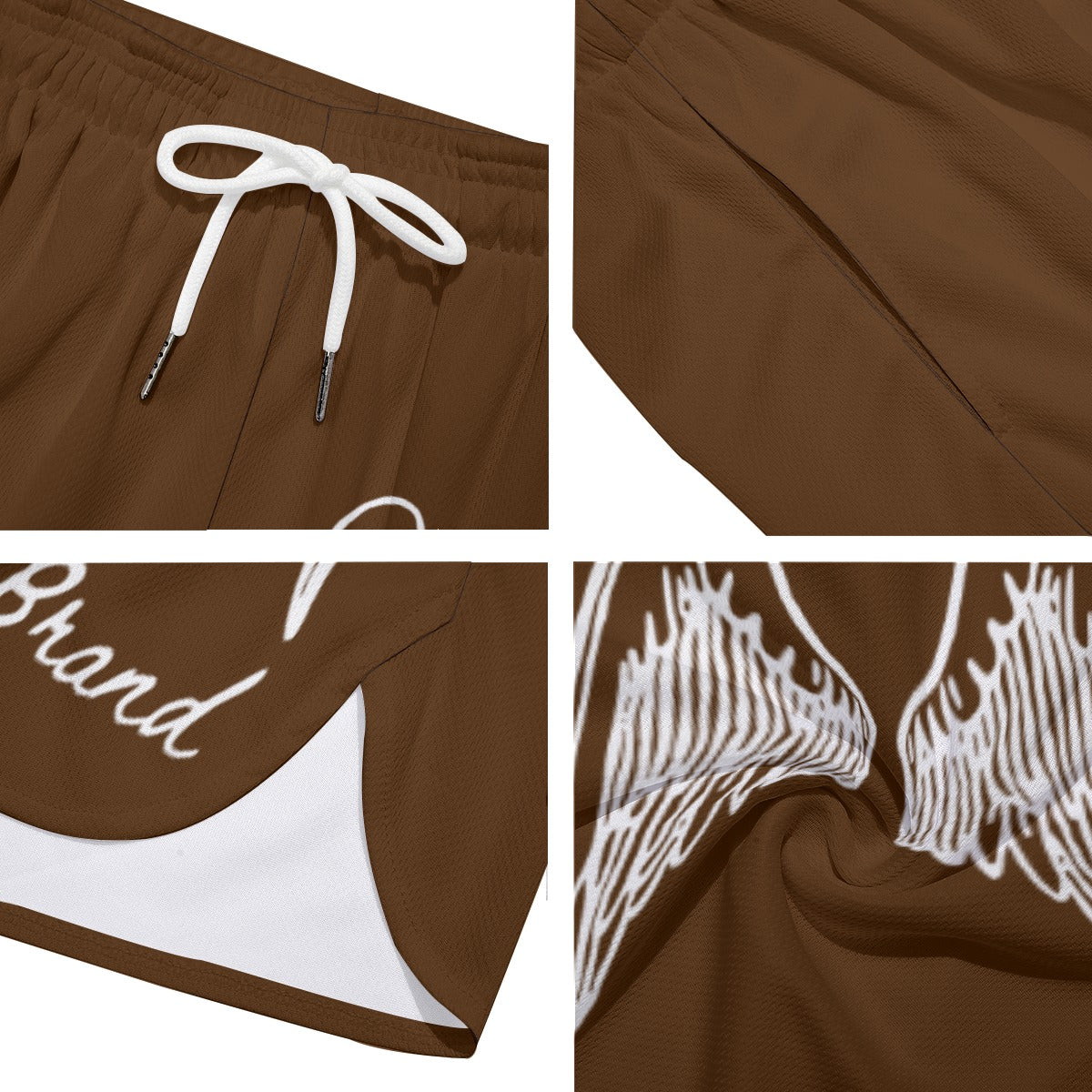 Unisex "savior" shorts BROWN/WHITE