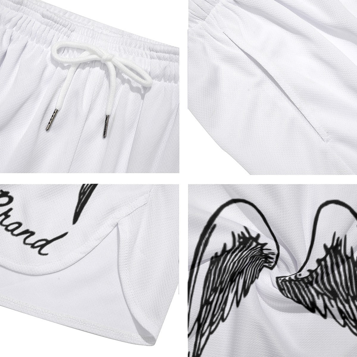 Unisex "savior" shorts WHITE/BLACK