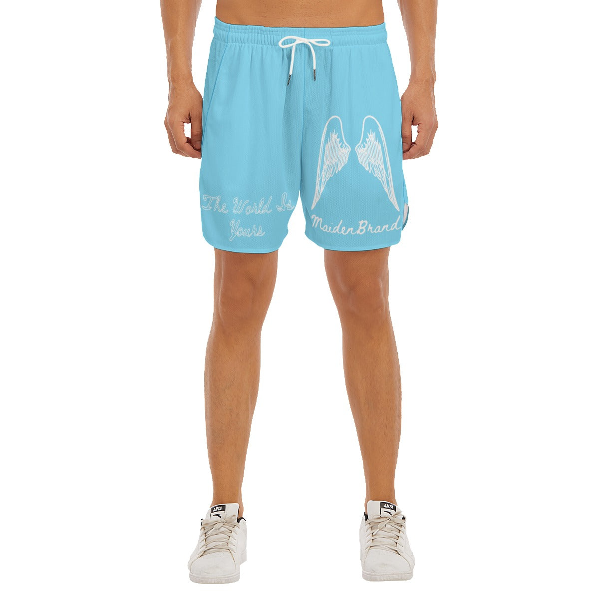 Unisex "Savior" shorts LIGHT BLUE/WHITE