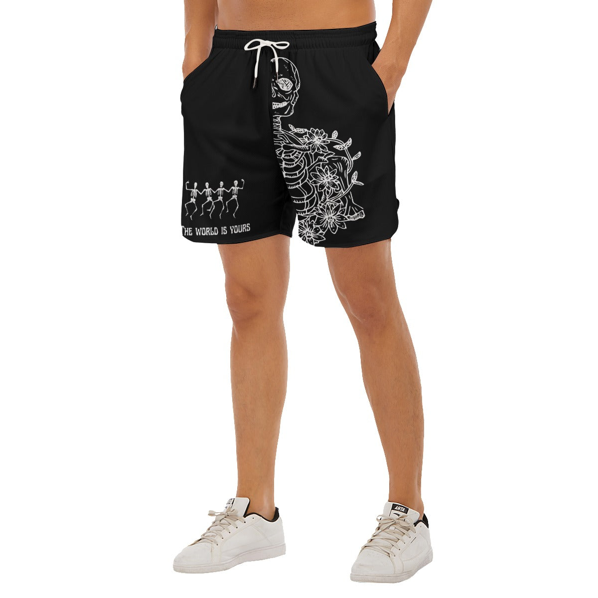 Skeleton "the world is yours" Athletic Shorts (alternate)