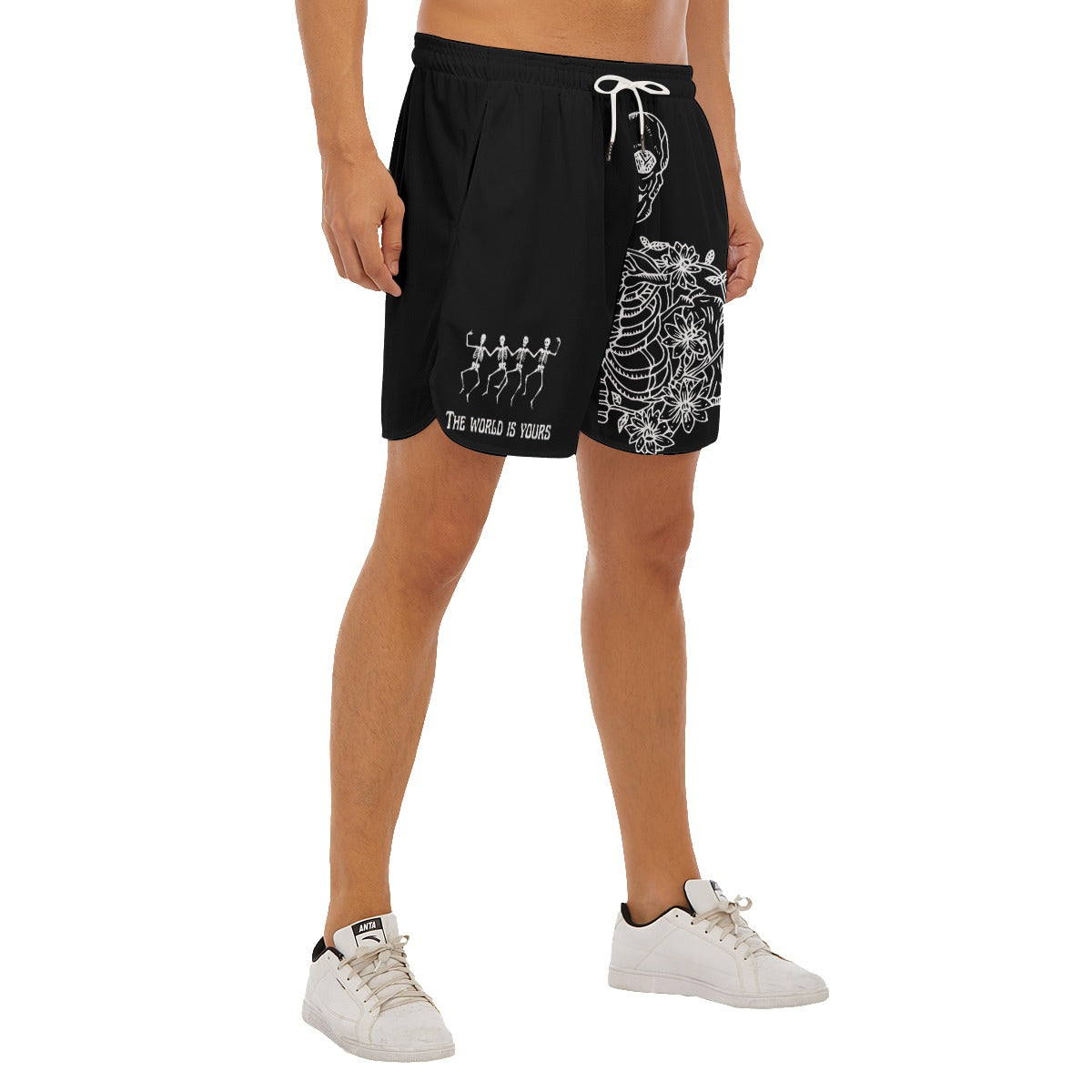 Skeleton "the world is yours" Athletic Shorts (alternate)