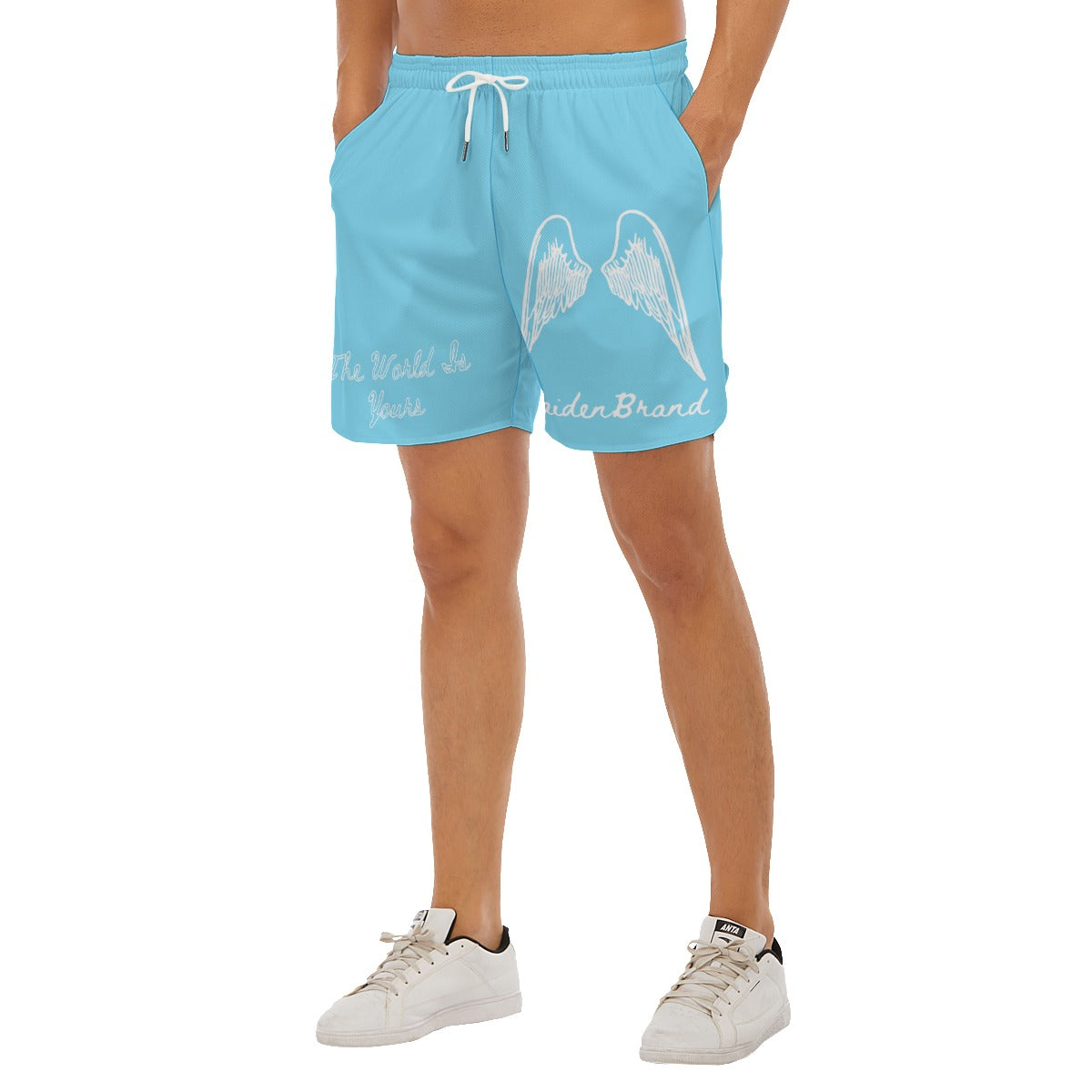 Unisex "Savior" shorts LIGHT BLUE/WHITE