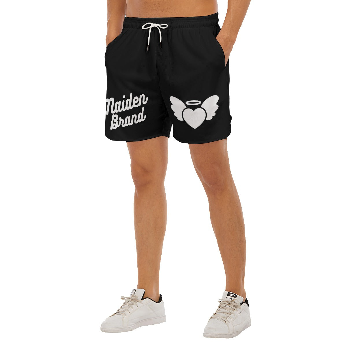 Unisex "LOVE ANGEL"  shorts BLACK/WHITE