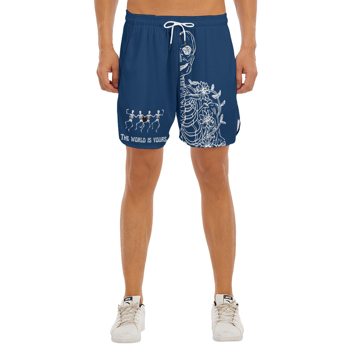 Skeleton "the world is yours" Athletic Shorts (alternate)