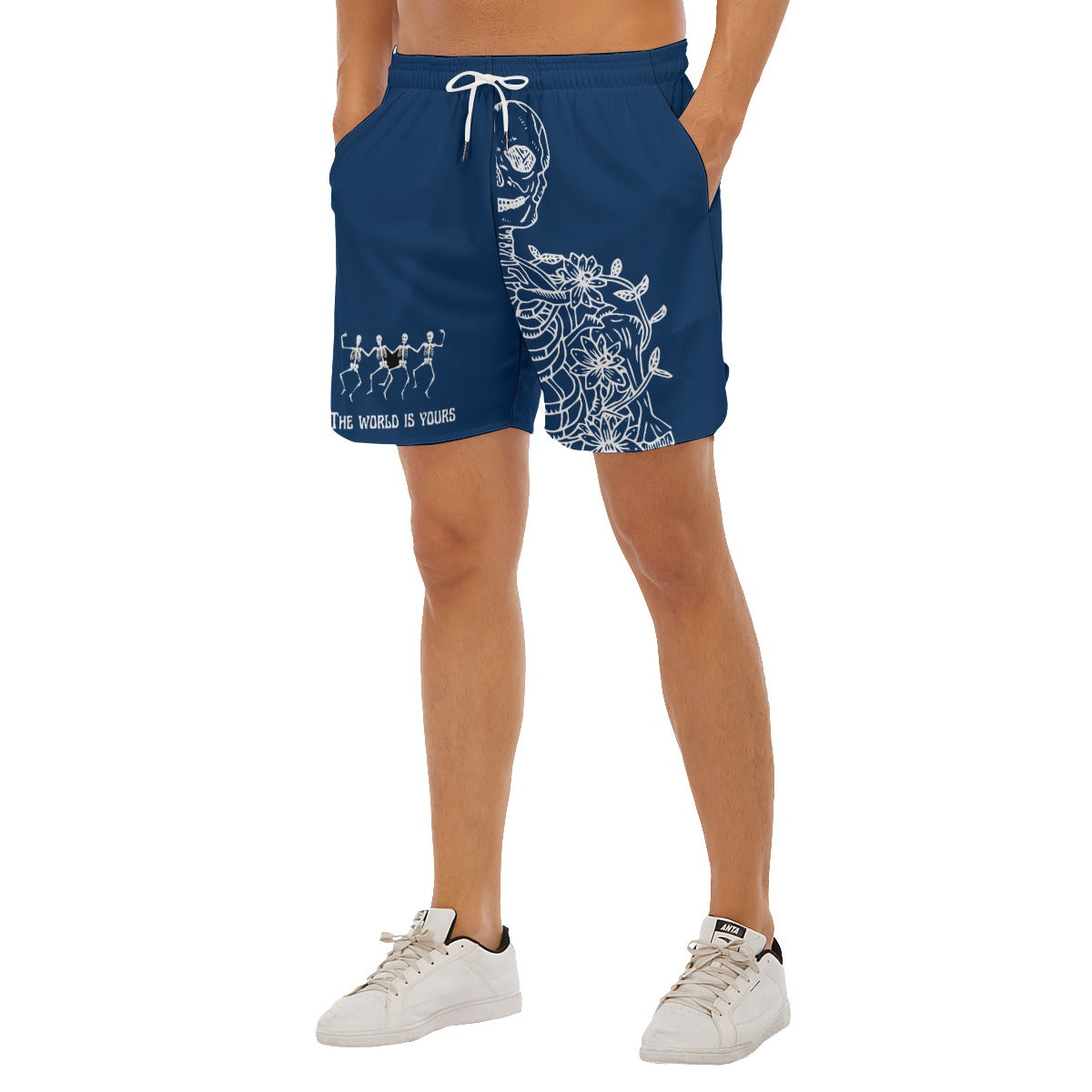 Skeleton "the world is yours" Athletic Shorts (alternate)