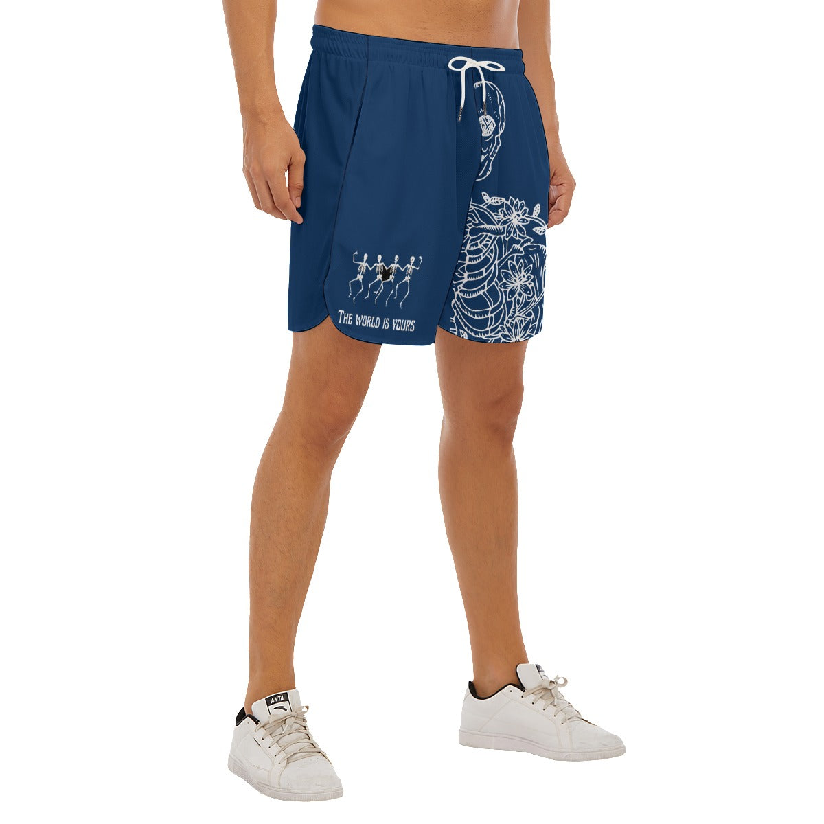 Skeleton "the world is yours" Athletic Shorts (alternate)