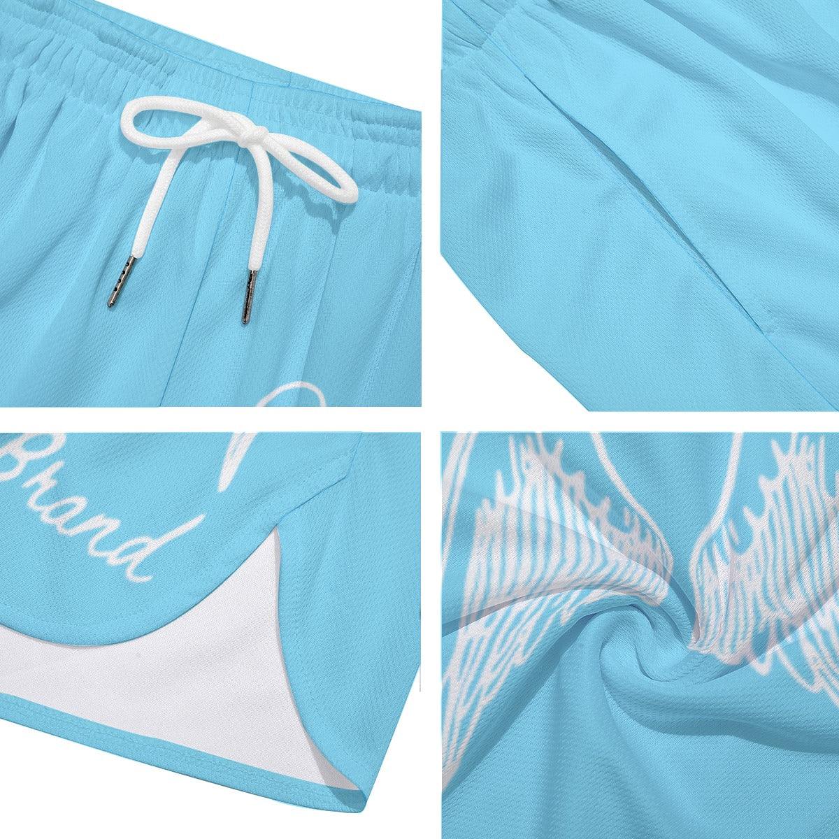 Unisex "Savior" shorts LIGHT BLUE/WHITE